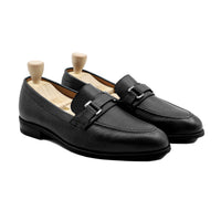 Athena - Men's Black Pebble Grain Leather Loafer