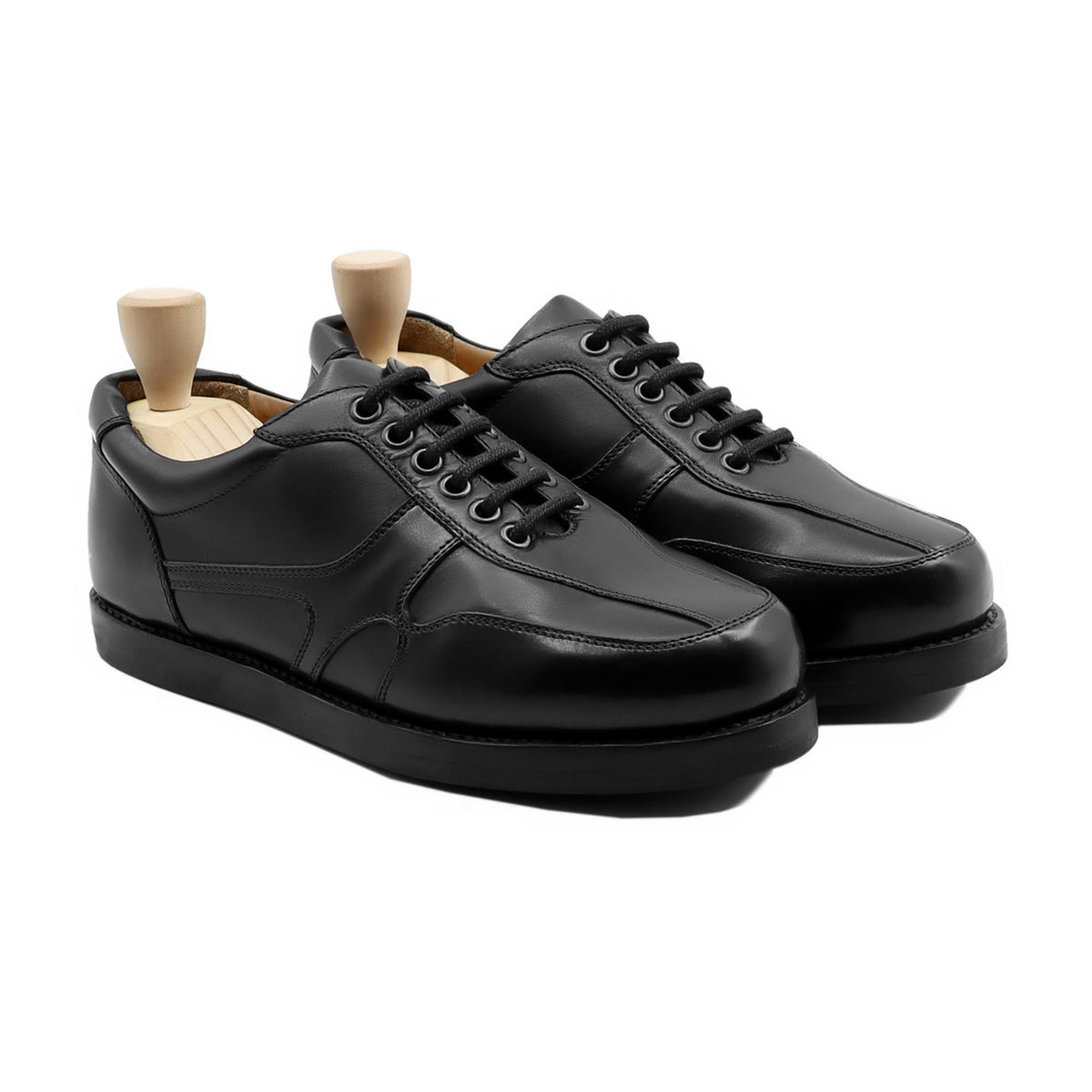 Seatle - Men's Black Calf Leather Jogger - Goodyear Welted