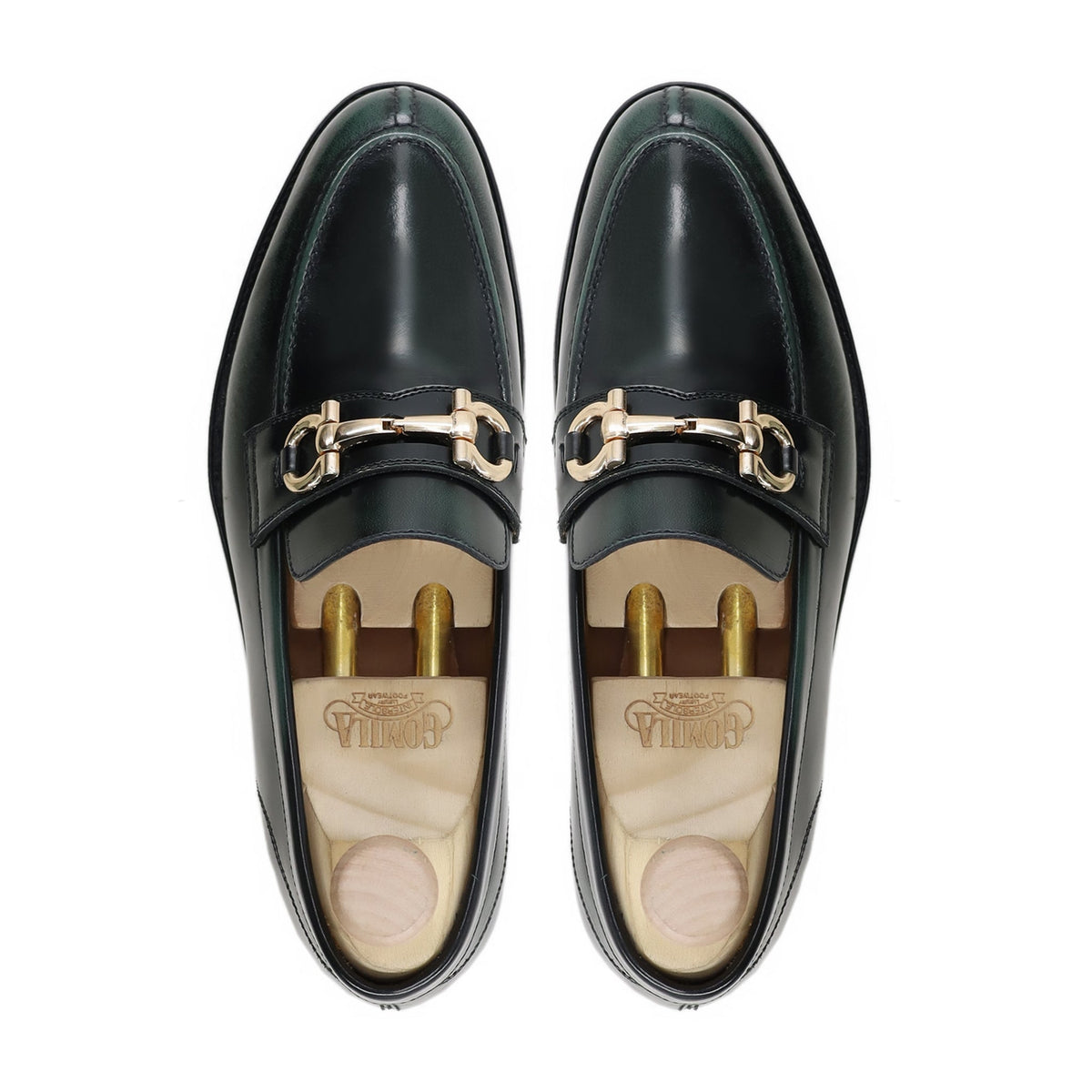 Astrid - Men's Dark Green Box Leather High Shine Loafer