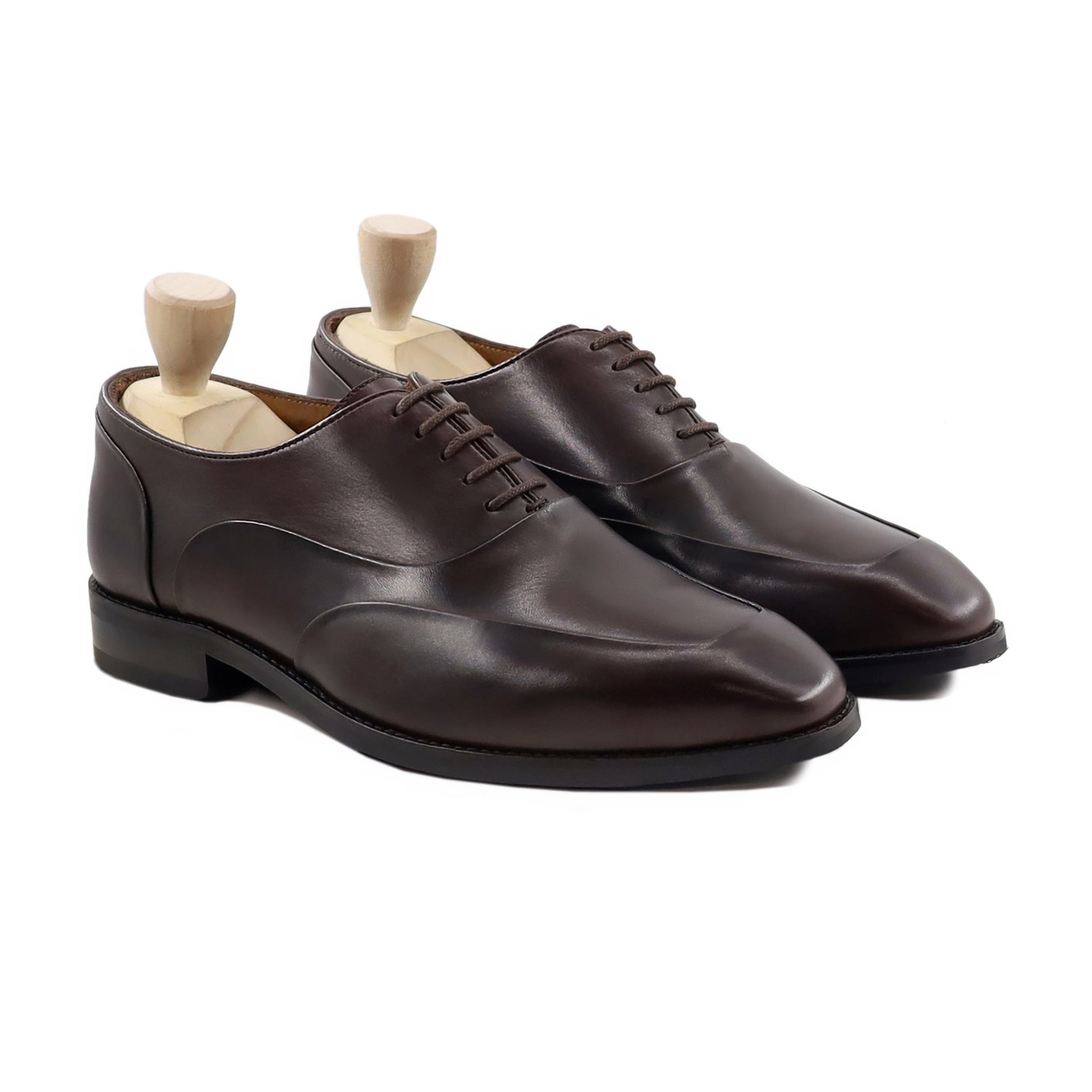 Kabe - Men's Dark Brown Calf Leather Oxford Shoe