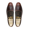 Norman - Men's Burnished Brown Calf Leather and Dark Brown Kid Suede Oxford Shoe