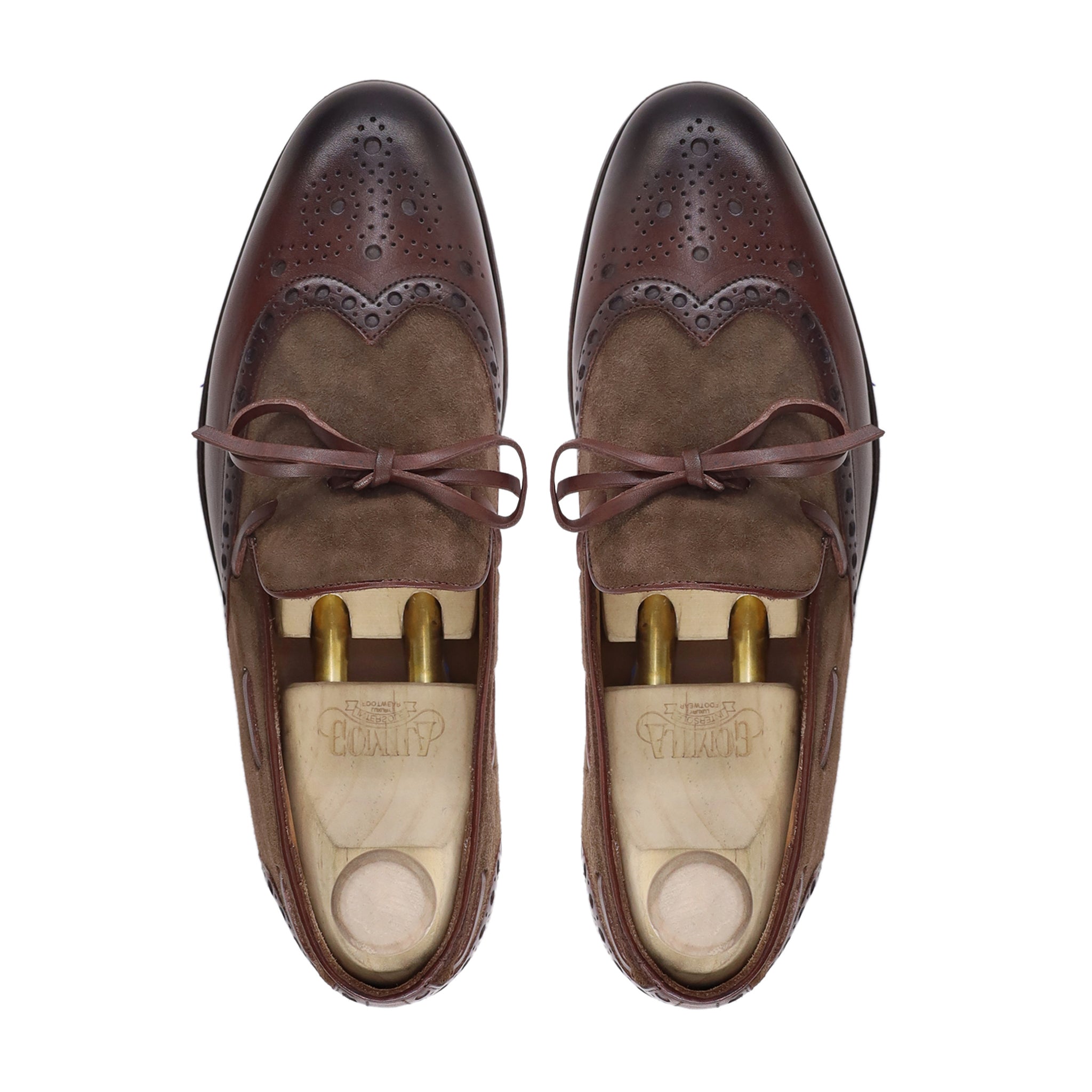 Dubnion - Men's Brown Kid Suede and Calf Leather Loafer