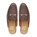 Taryn - Men's Reddish Brown Pebble Grain Leather Slipper