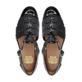 Hector - Men's Black Hand Woven Calf and Patent Leather Sandal