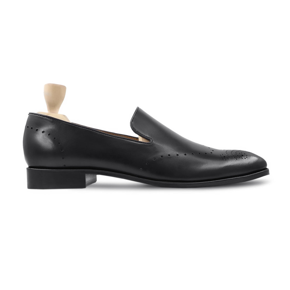 Guazro - Men's Black Calf Leather Loafer