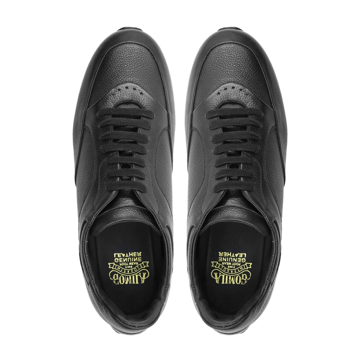 Morim - Men's Black Pebble Grain Leather Jogger