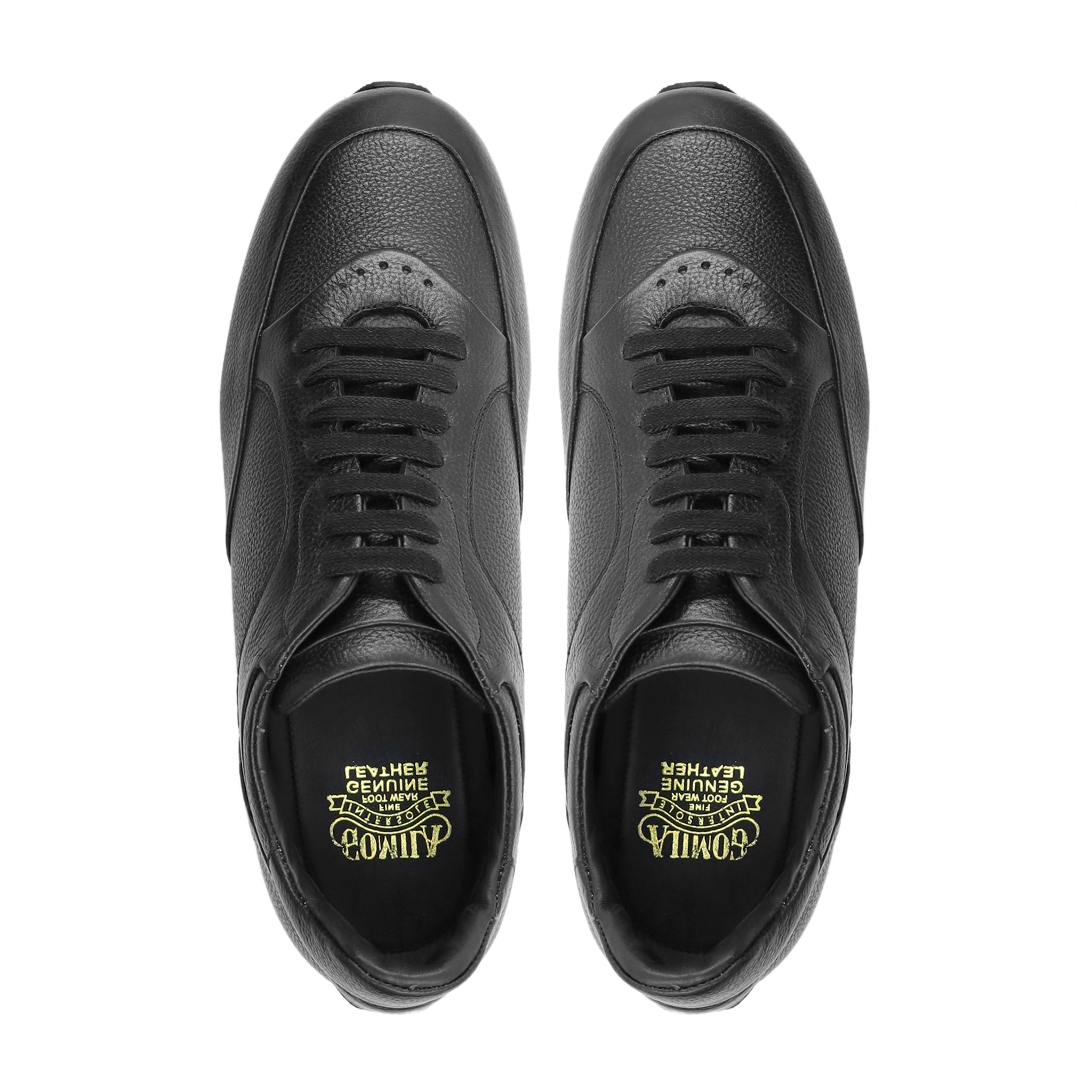 Morim - Men's Black Pebble Grain Leather Jogger