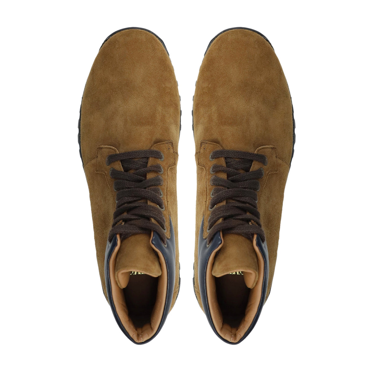 Curion - Men's Brown Kid Suede Leather Jogger