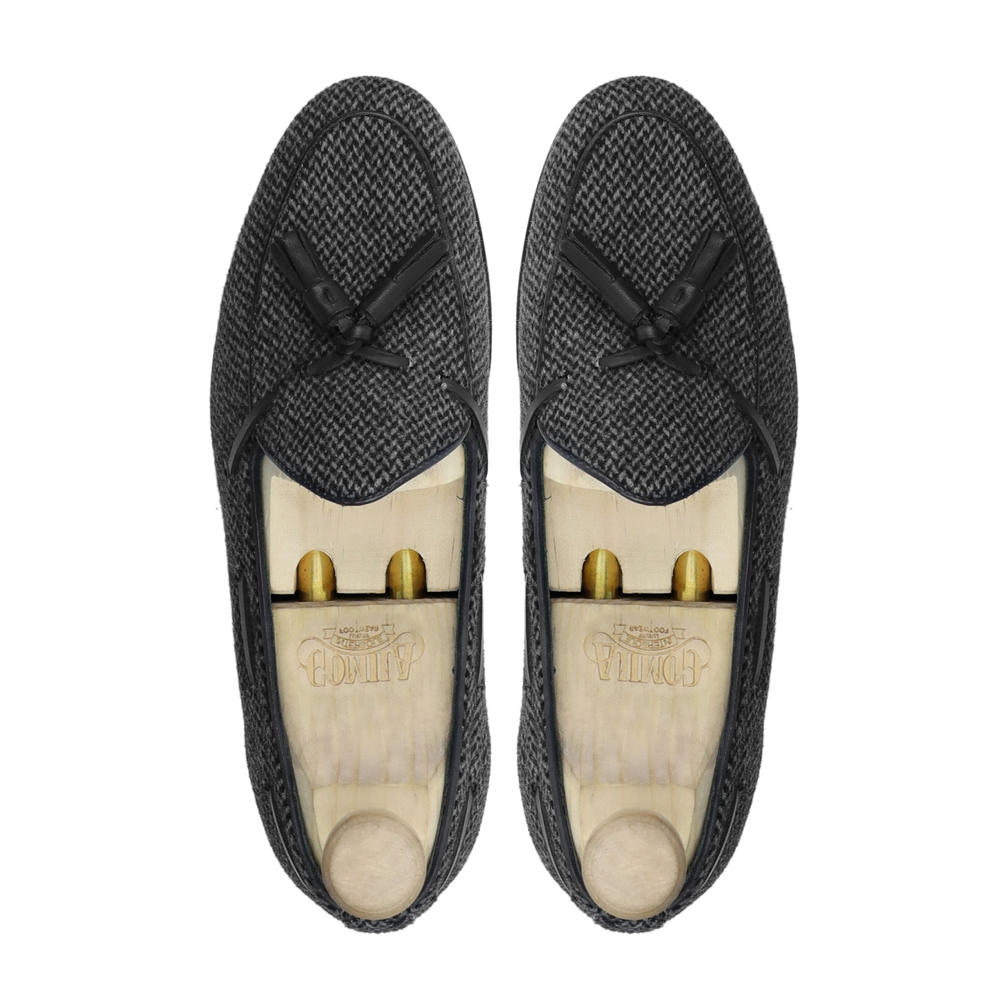 Scandix - Men's Black and Gray Tweed Loafer