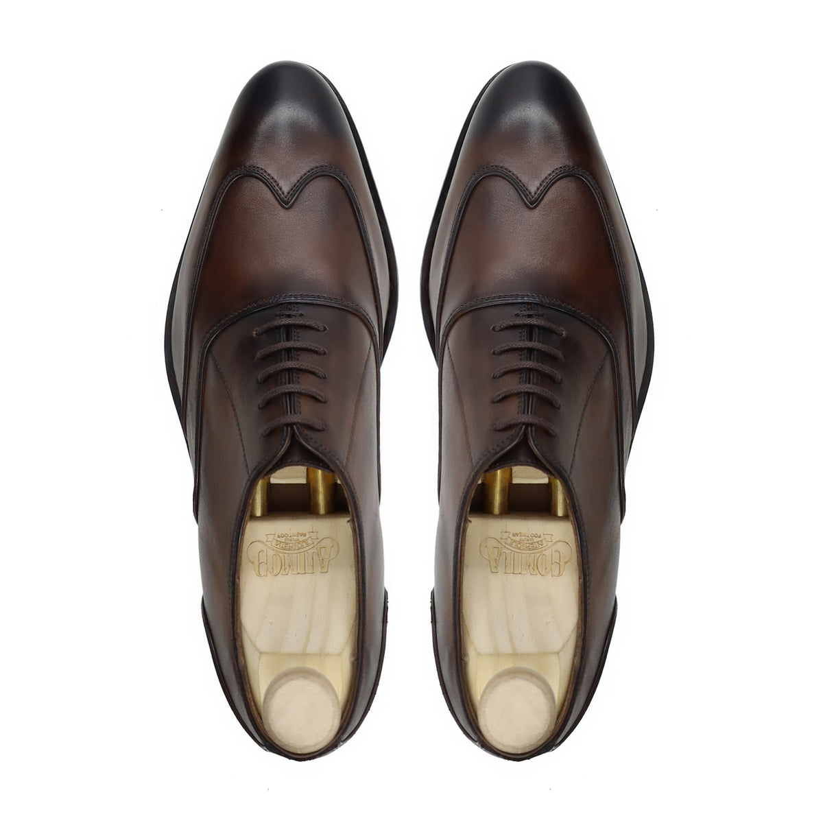 Dubnix - Men's Wooden Brown Calf Leather Oxford Shoe - Goodyear Welted