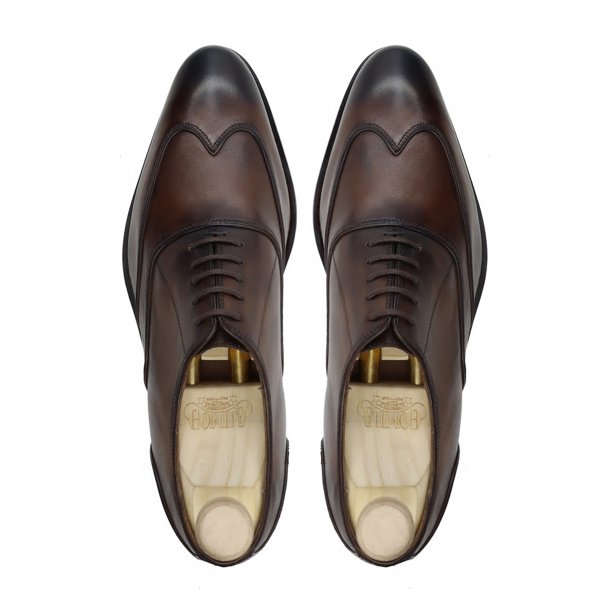 Dubnix - Men's Wooden Brown Calf Leather Oxford Shoe - Goodyear Welted