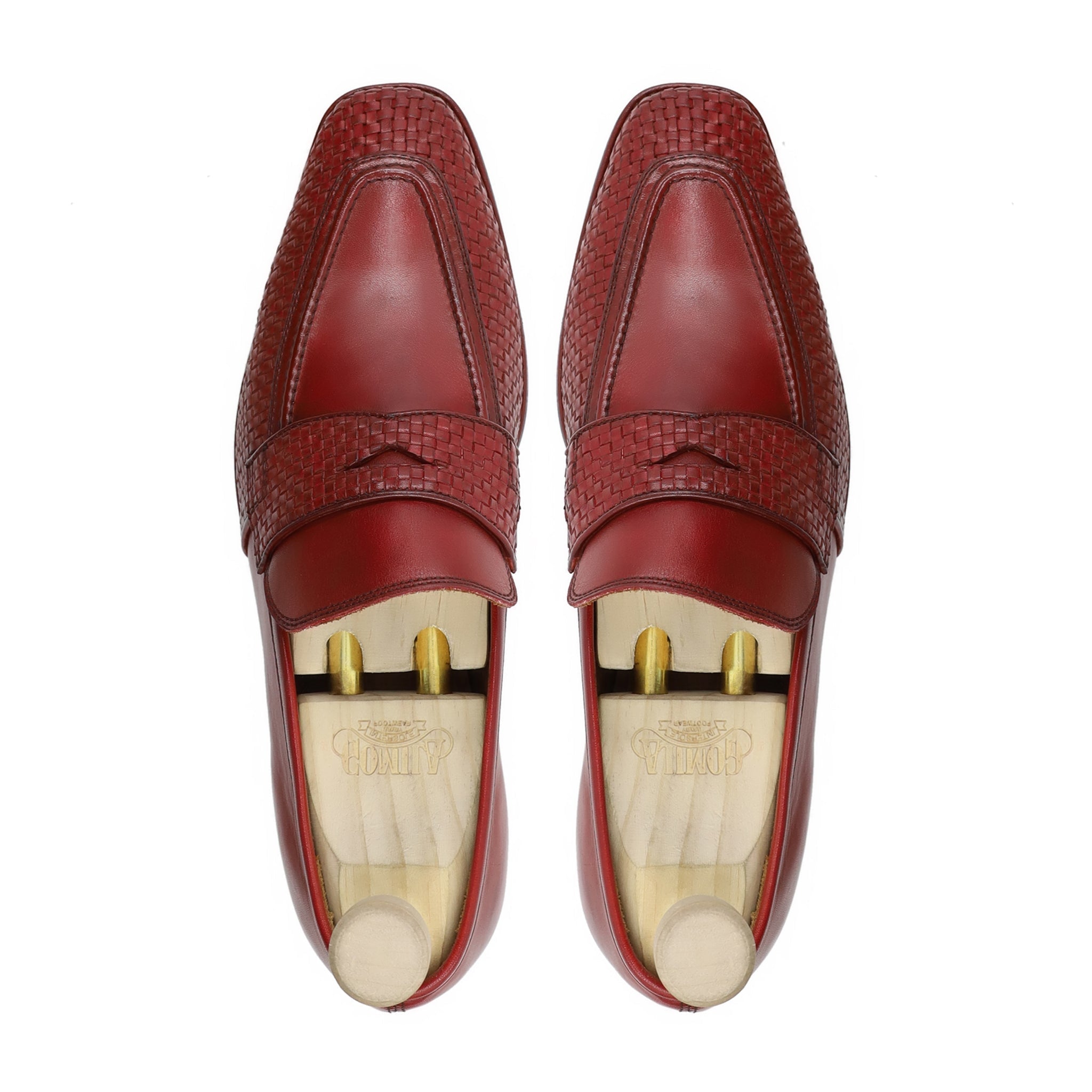 Rhenon - Men's Oxblood Calf and Hand Woven Calf Leather Loafer