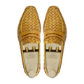 Coral - Men's Yellow Hand Woven Calf Leather Loafer