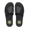 Lesley - Men's Black Calf Leather Slipper