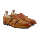 Almon - Men's Burnished Tan Calf Leather Double Monkstrap