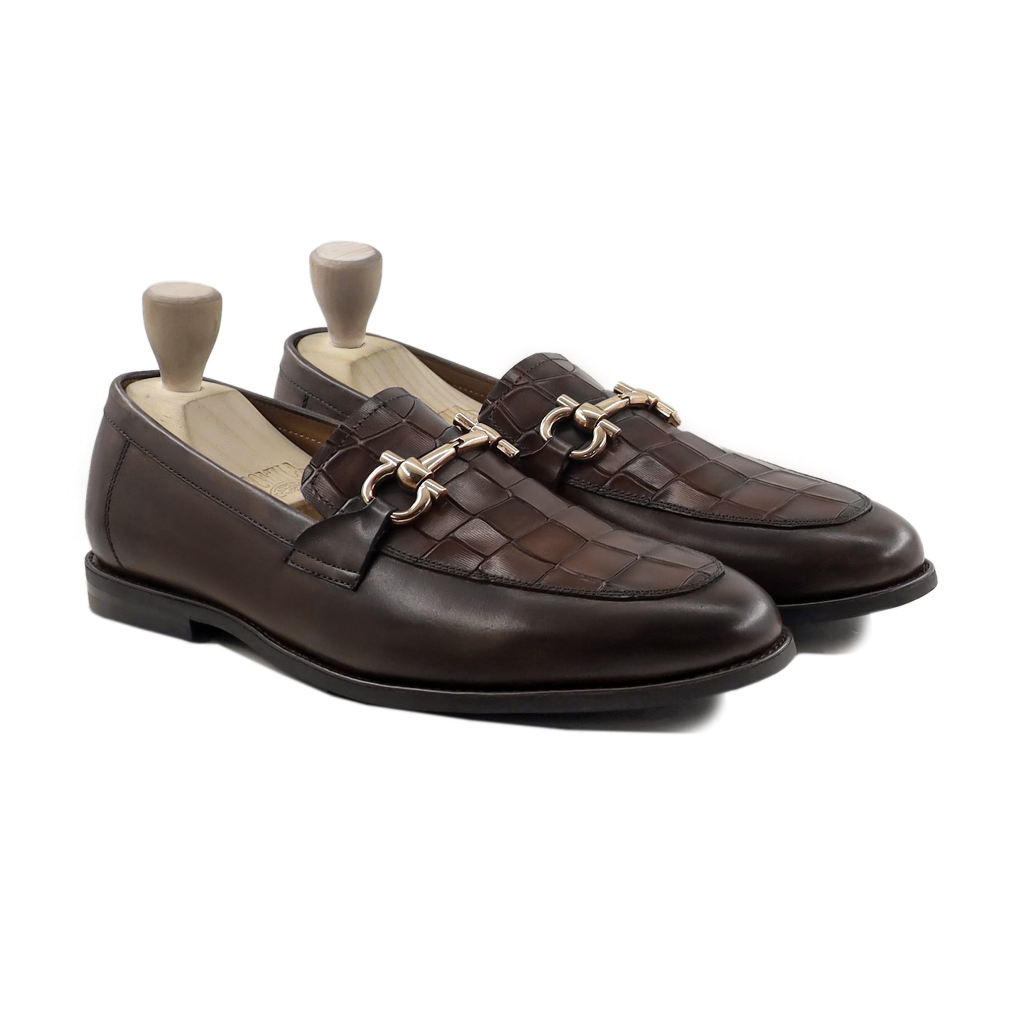 Scott - Men's Dark Brown Patina Calf Leather Loafer