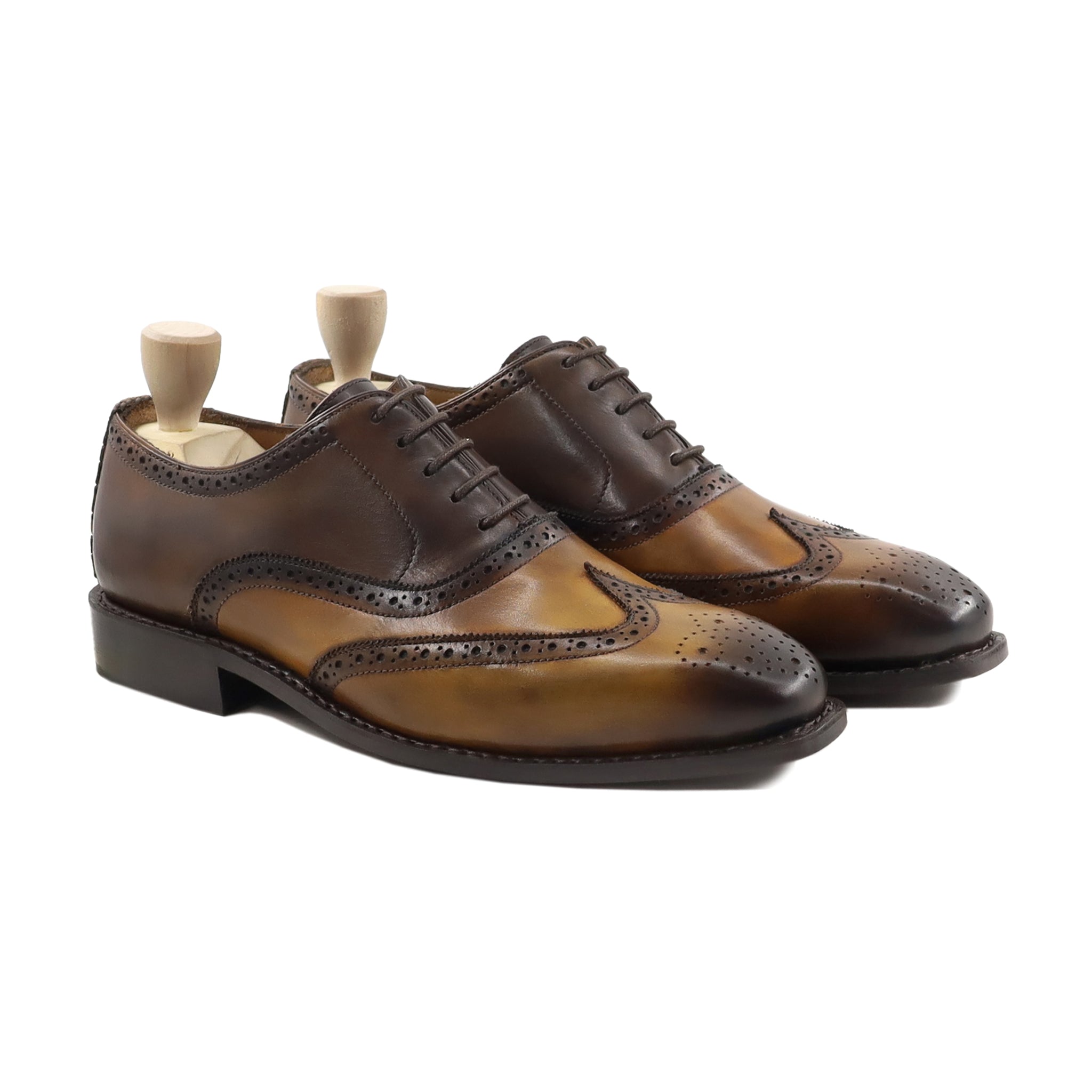 Harvana - Men's Burnished Tan Brown Calf Leather Oxford Shoe - Goodyear Welted