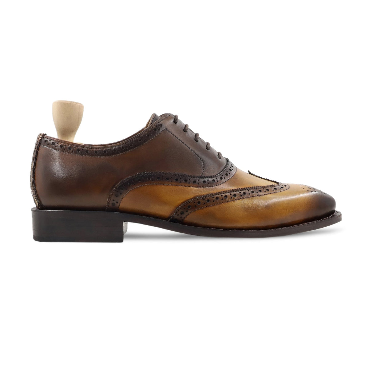 Harvana - Men's Burnished Tan Brown Calf Leather Oxford Shoe - Goodyear Welted