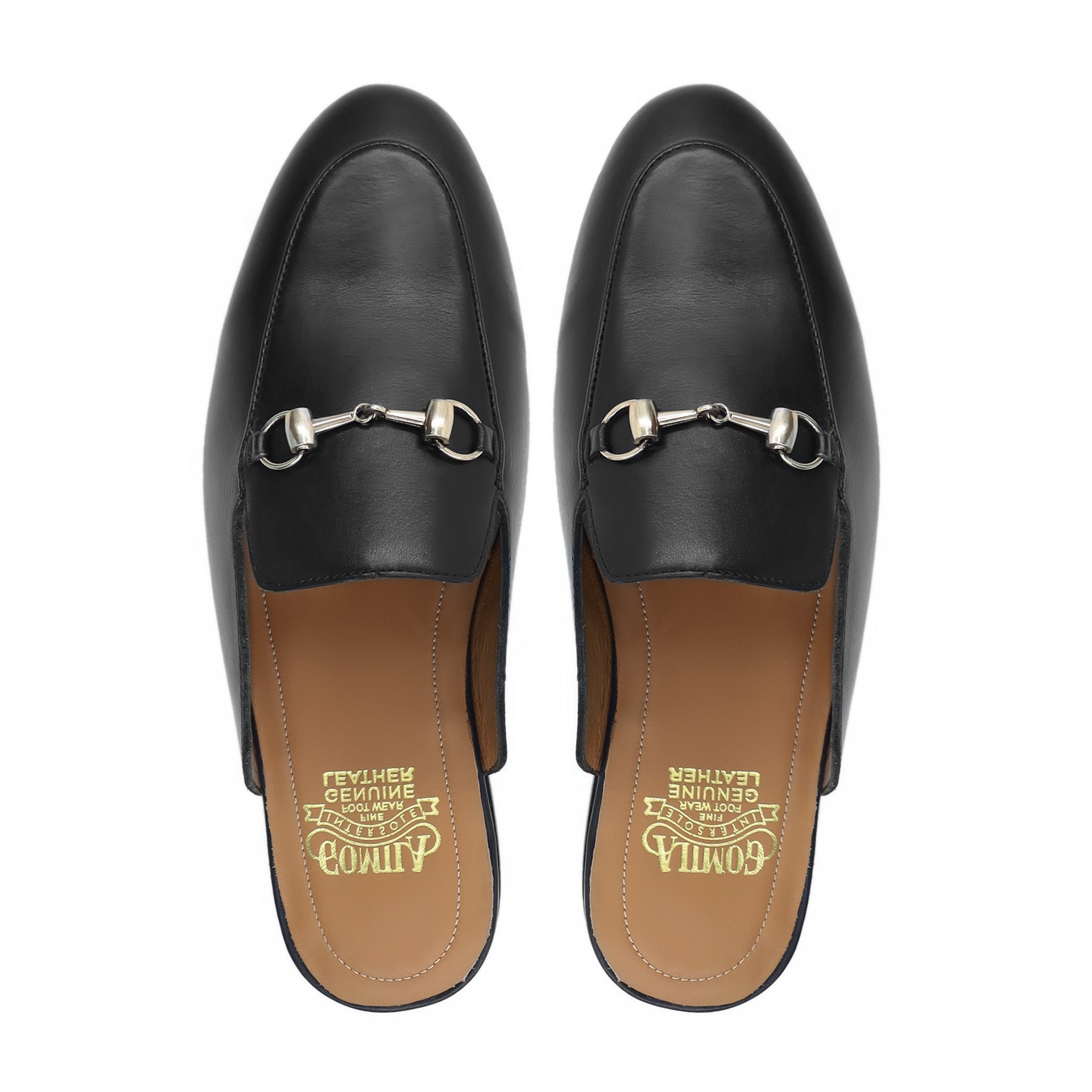 Portzone - Men's Black Calf Leather Slipper