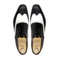 Josh - Men's Black and White Calf Leather Oxford Shoe