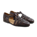 Gladiator - Men's Dark Brown Calf and Hand Woven Calf Leather Sandal