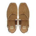 Rory - Men's Camel Kid Suede Sandal