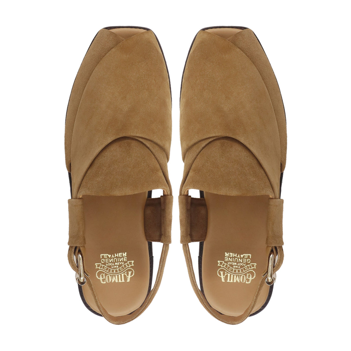Rory - Men's Camel Kid Suede Sandal