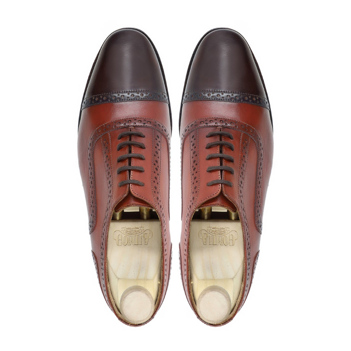 Homyel - Men's Light and Dark Brown Calf Leather Oxford Shoe