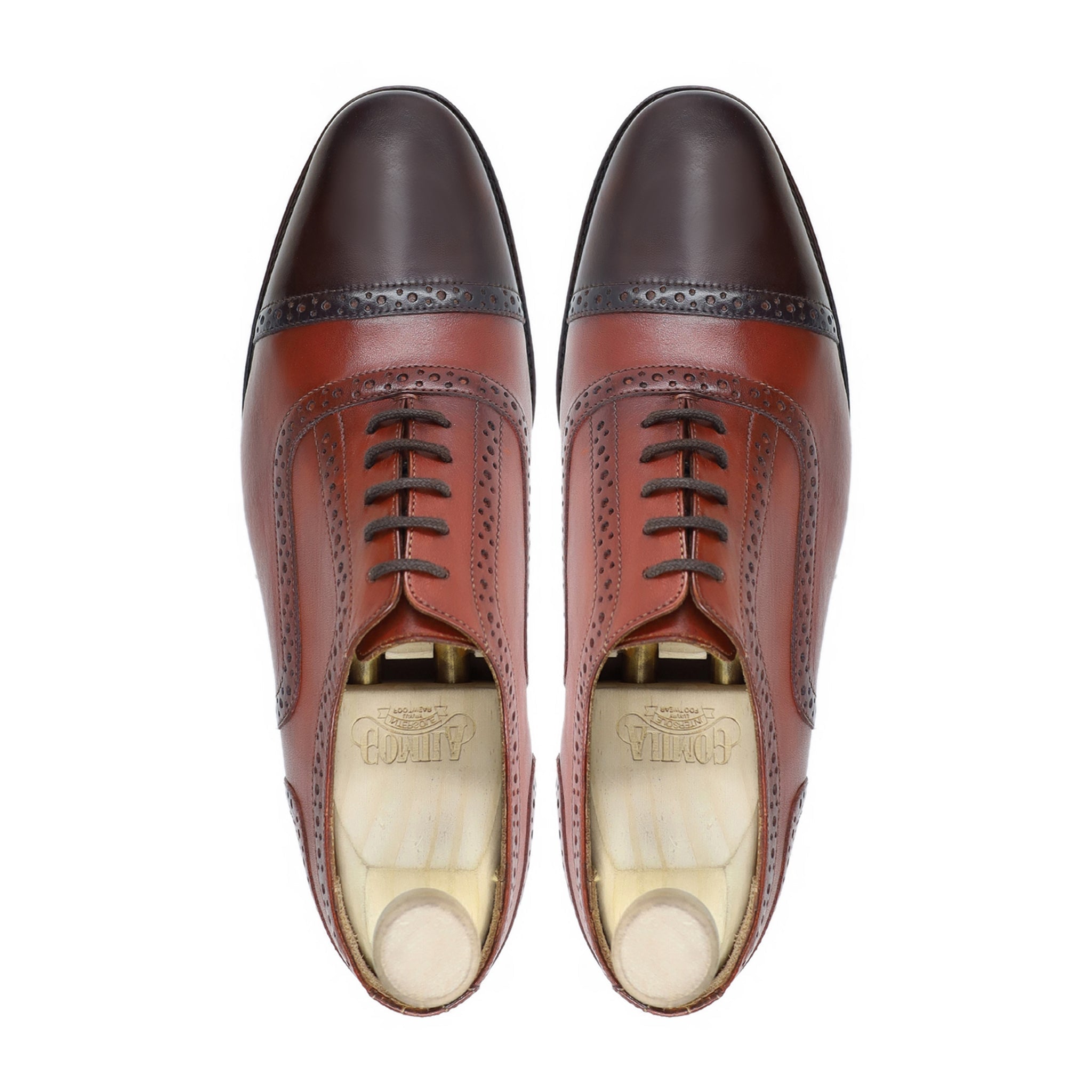 Homyel - Men's Light and Dark Brown Calf Leather Oxford Shoe