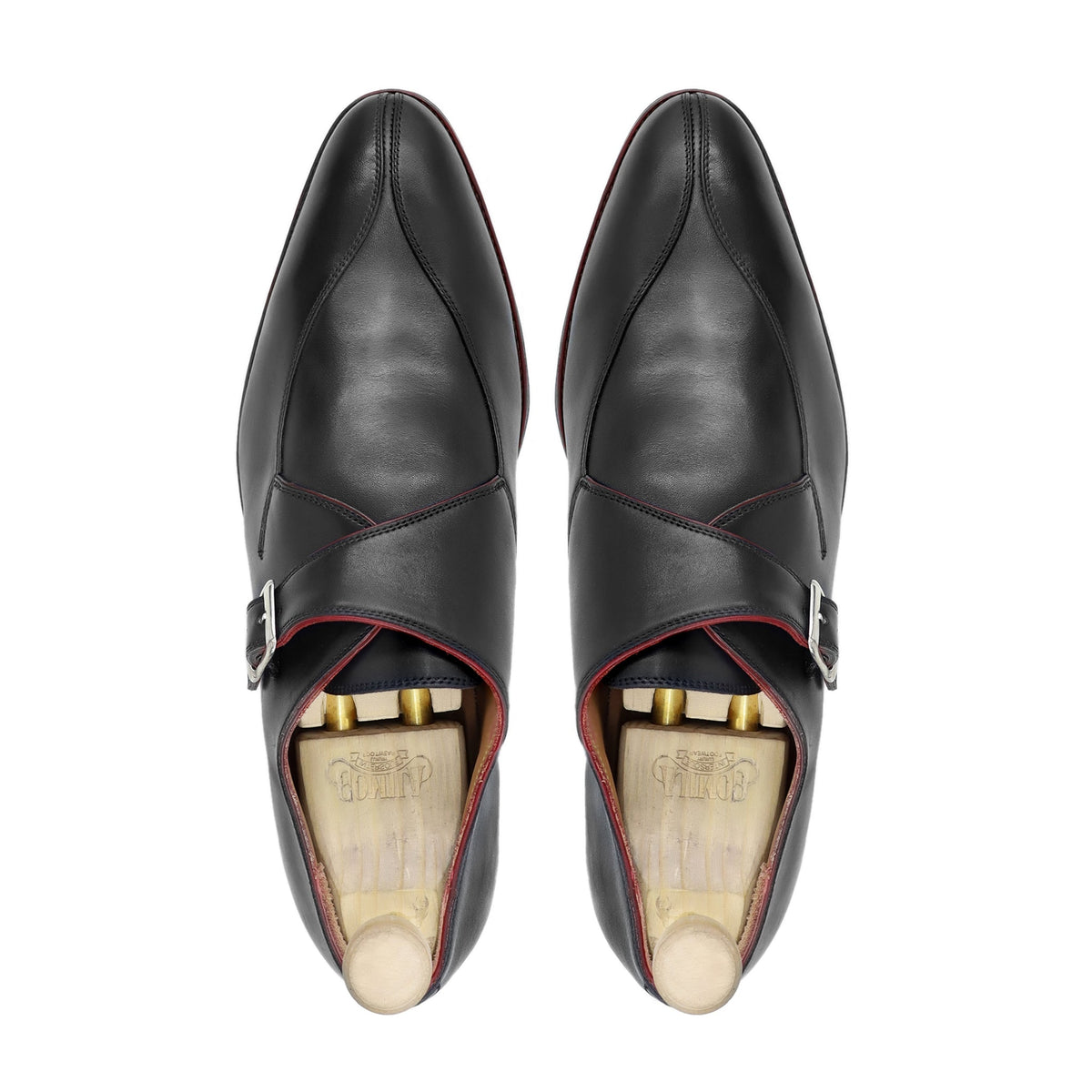 Helsingborg - Men's Black Calf Leather Single Monkstrap
