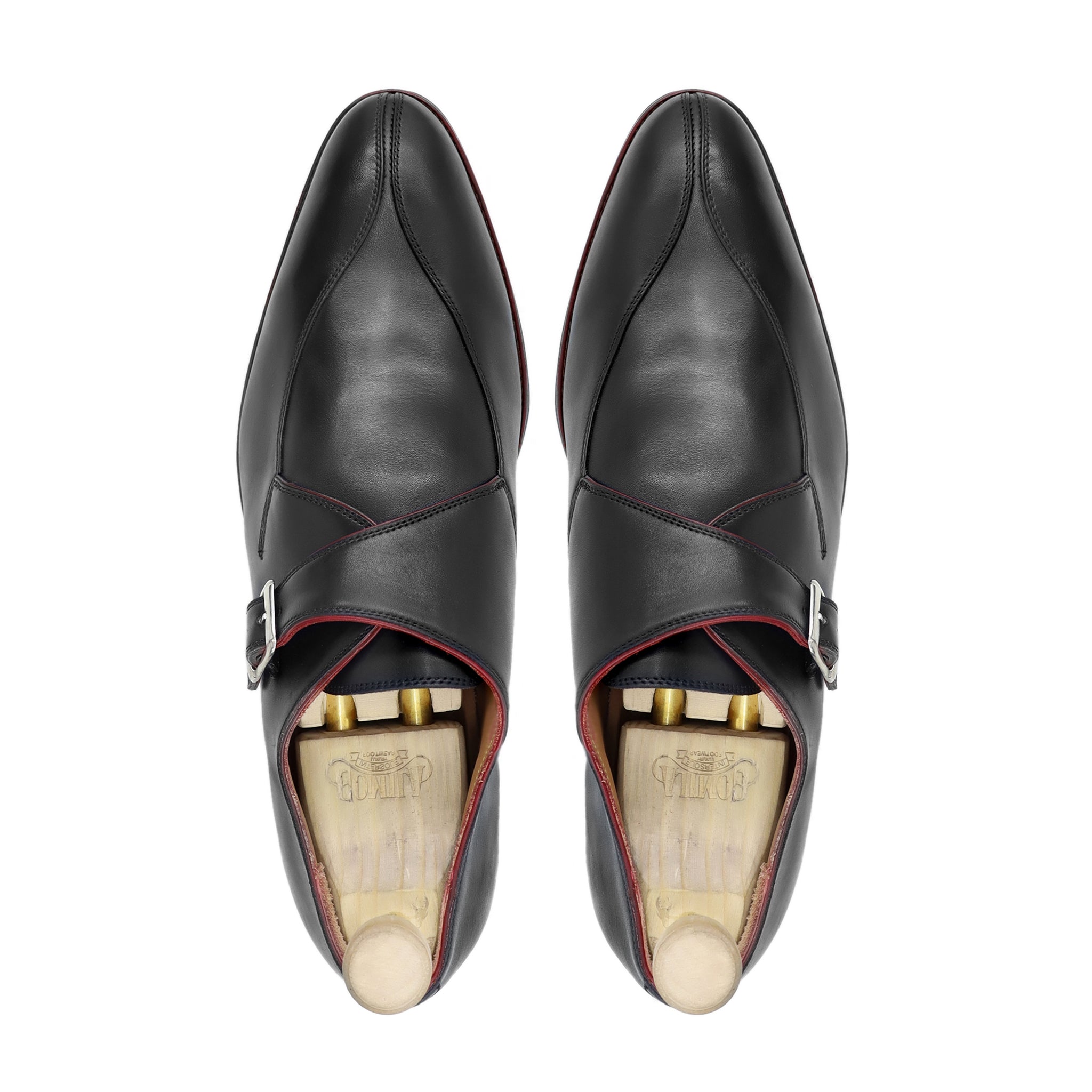 Helsingborg - Men's Black Calf Leather Single Monkstrap