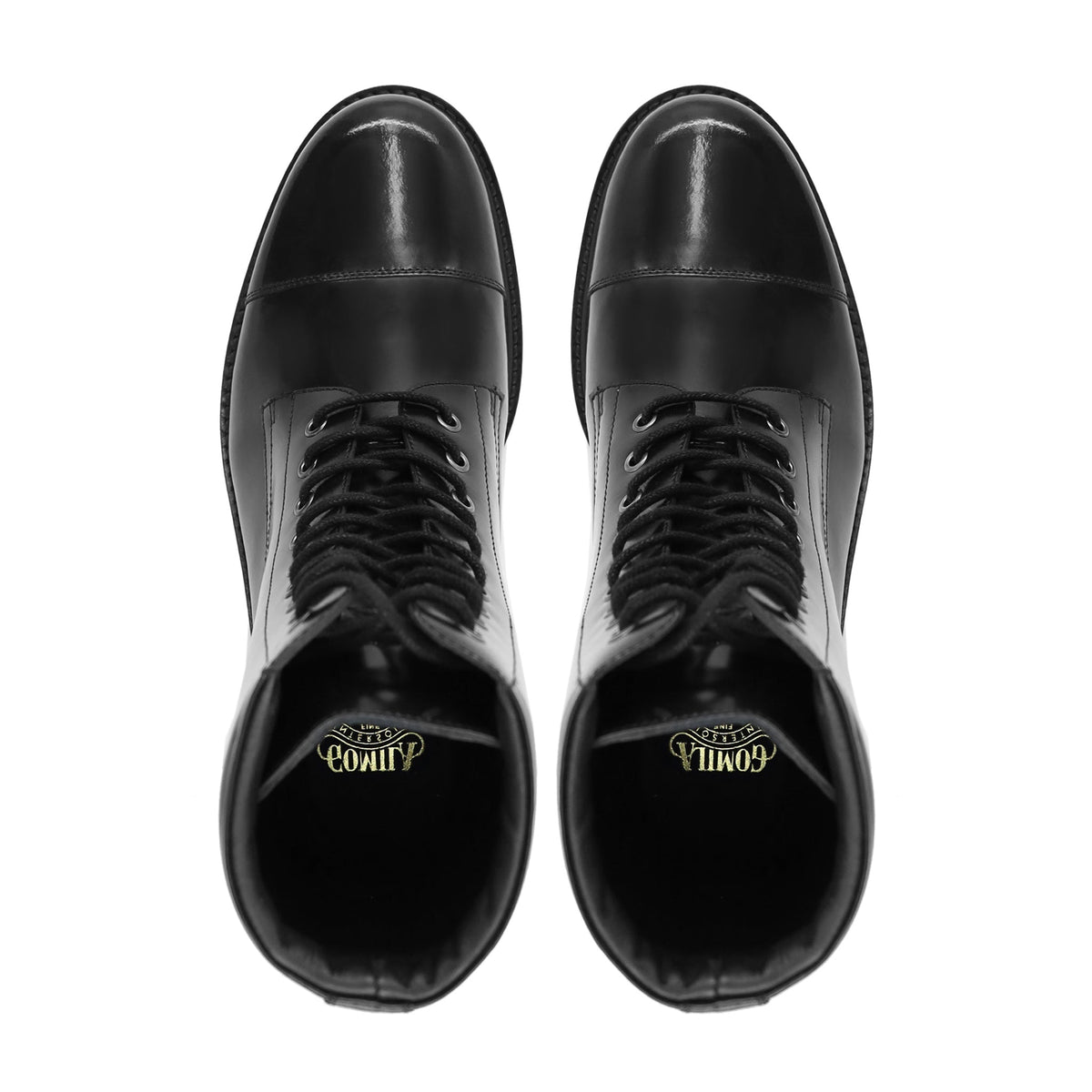 Reut - Men's Black Box Leather High Shine Boot