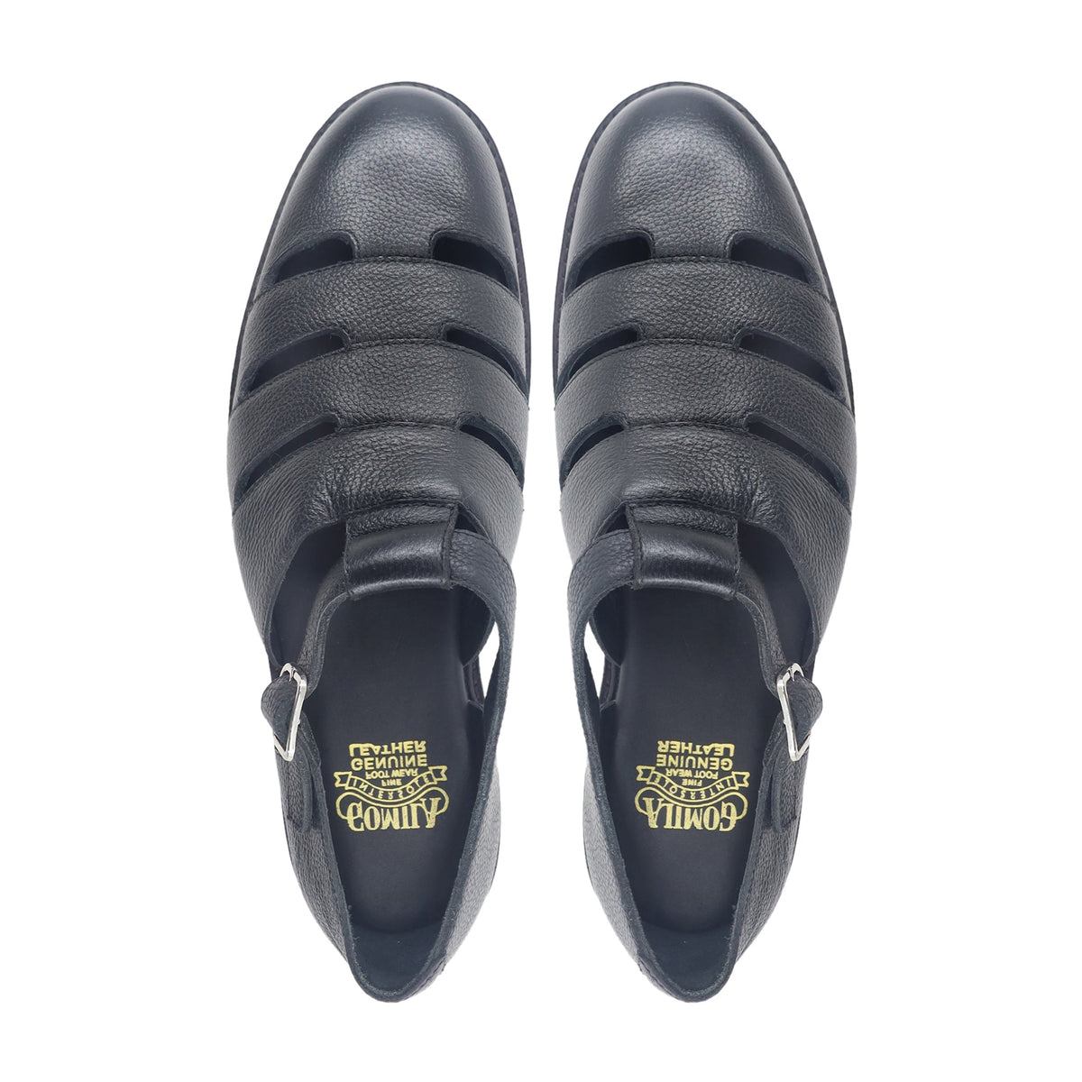 Mayra - Men's Black Pebble Grain Sandal