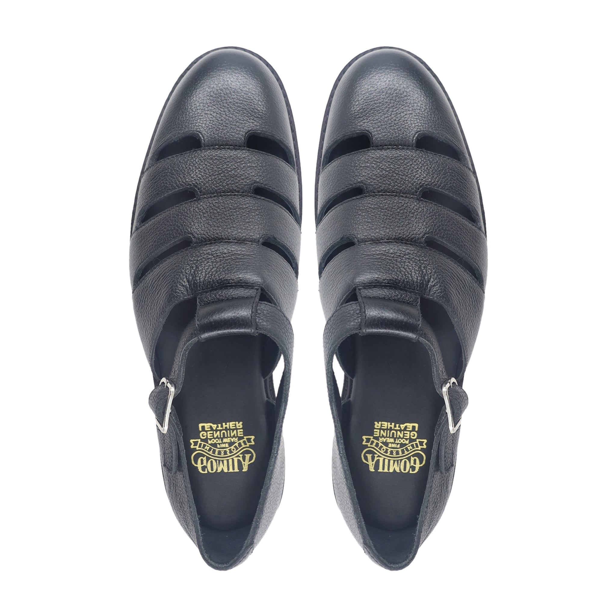 Mayra - Men's Black Pebble Grain Sandal