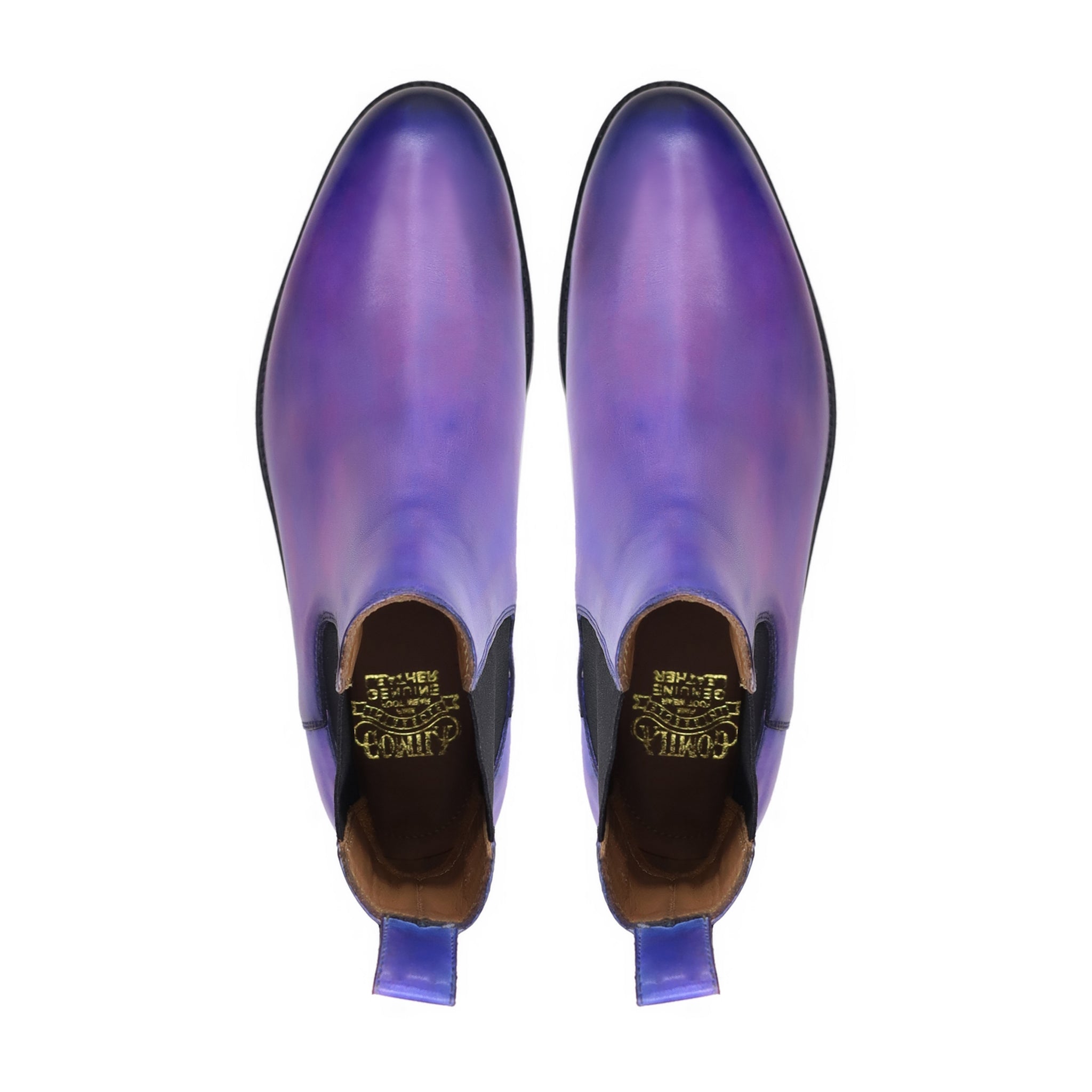 Miskol - Men's Lilac, Indigo and Violet Patina Calf Leather Chelsea Boot