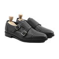 Glacier - Men's Black Pebble Grain Leather Double Monkstrap