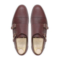 Glacier - Men's Oxblood Pebble Grain Leather Double Monkstrap
