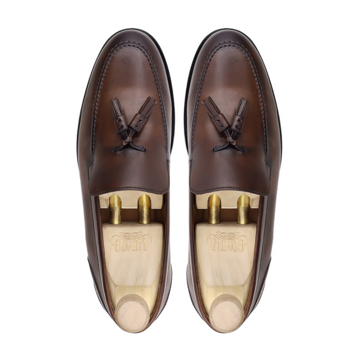 Tribov - Men's Brown Patina Calf Leather Loafer - Goodyear Welted