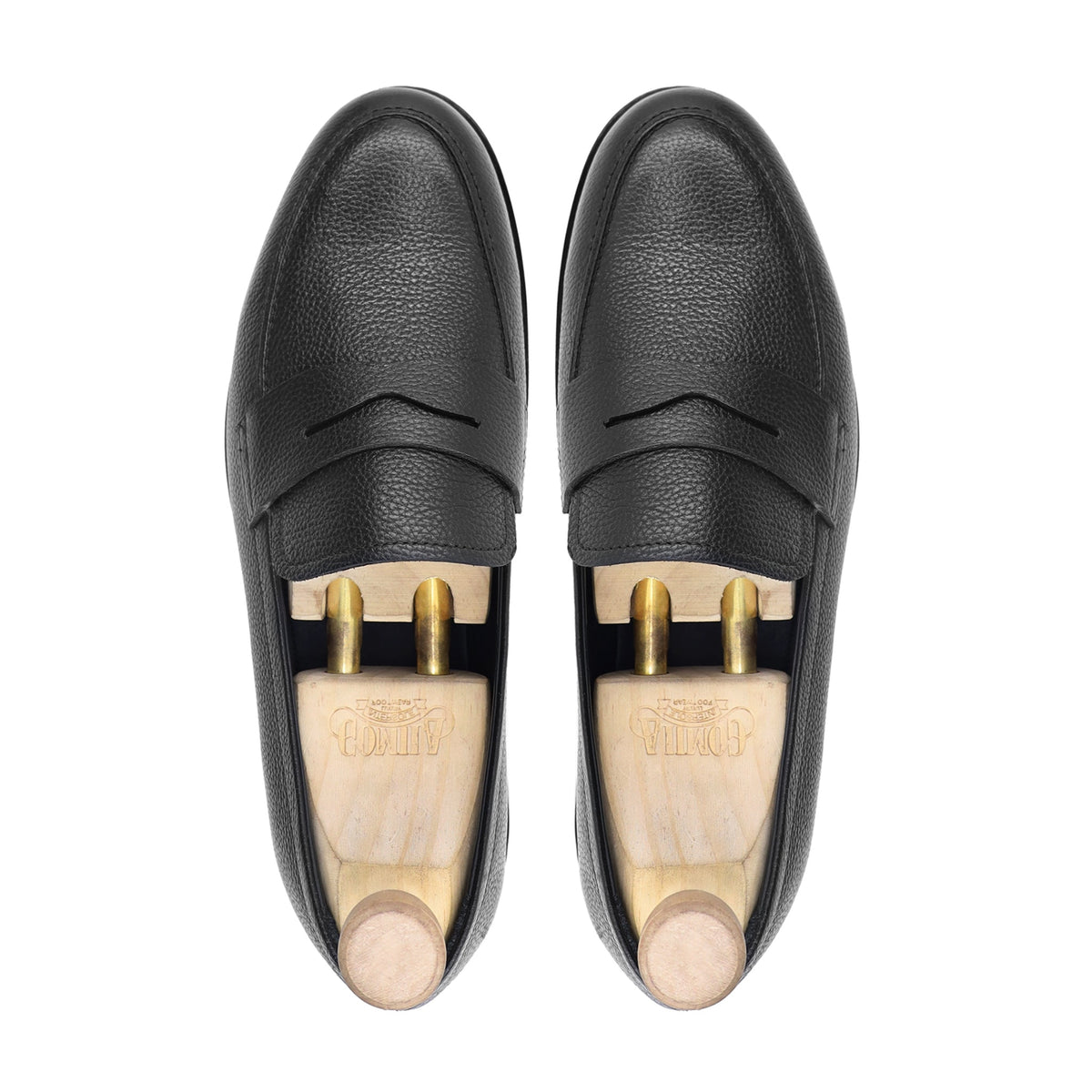 Postojna - Men's Black Pebble Grain Leather Loafer - Goodyear Welted