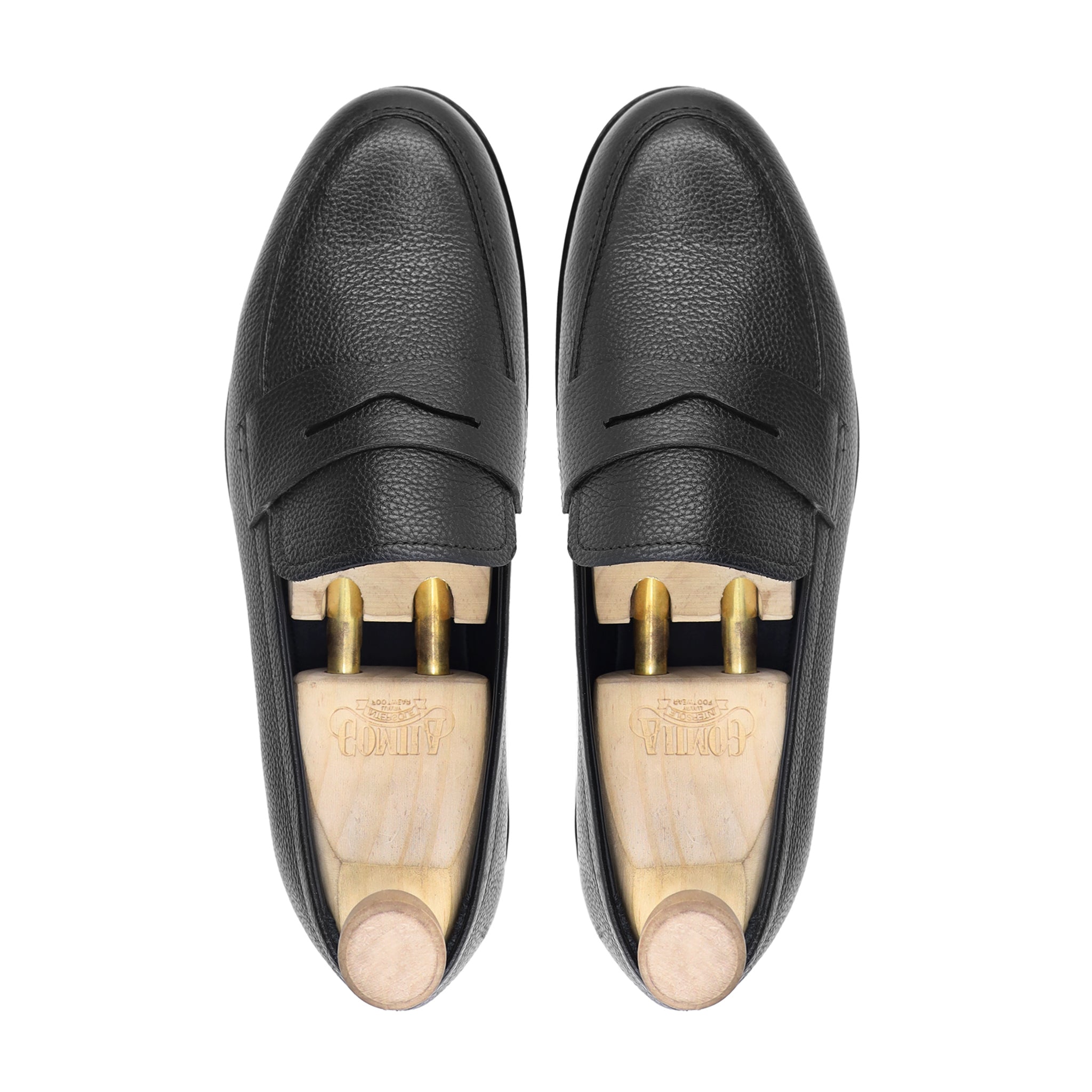 Postojna - Men's Black Pebble Grain Leather Loafer - Goodyear Welted