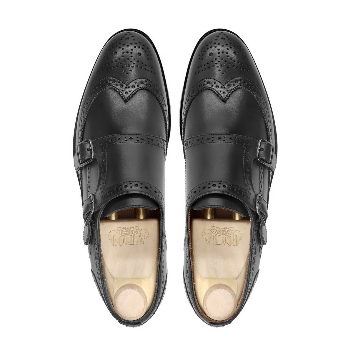Savanna - Men's Black Calf Leather Double Monkstrap