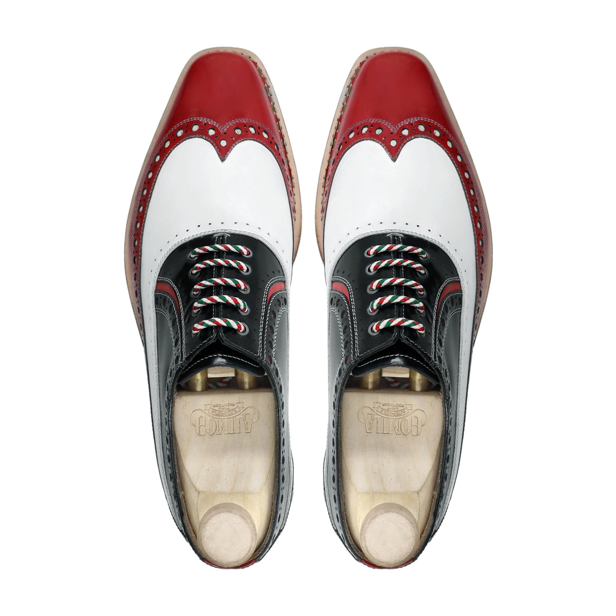 Tomsk - Men's Tricolor Patent Leather Oxford Shoe - Goodyear Welted