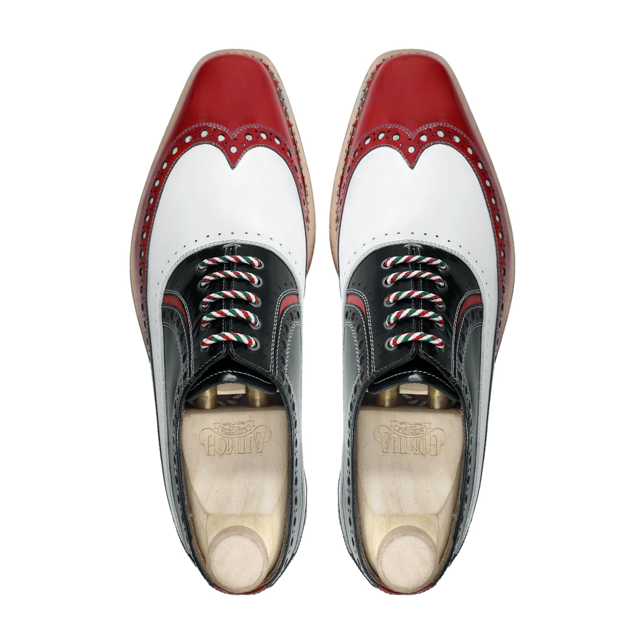 Tomsk - Men's Tricolor Patent Leather Oxford Shoe - Goodyear Welted