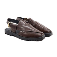 Harstad - Men's Dark Brown Box Leather High Shine Sandal