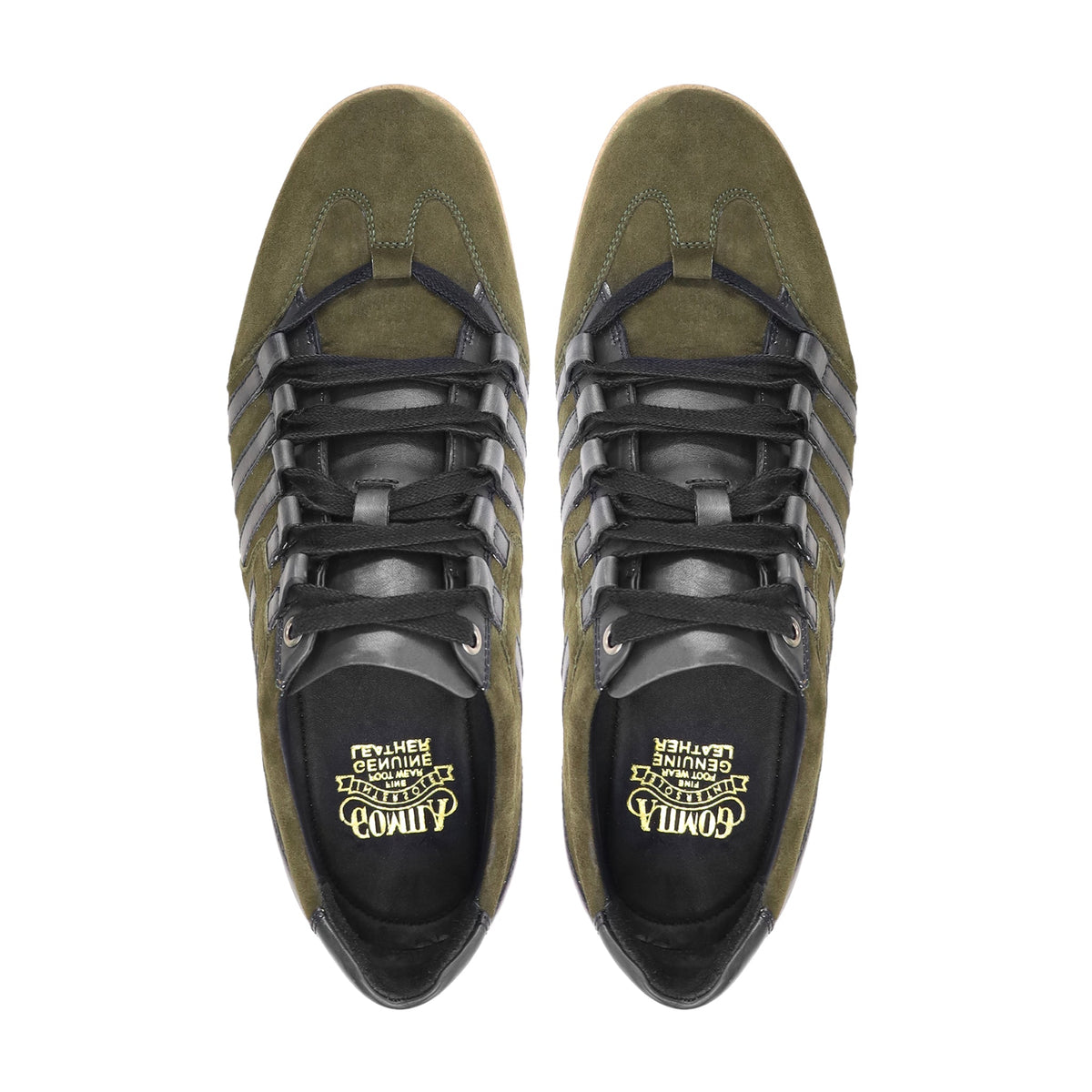 Nastved - Men's Olive Green Kid Suede Leather Jogger