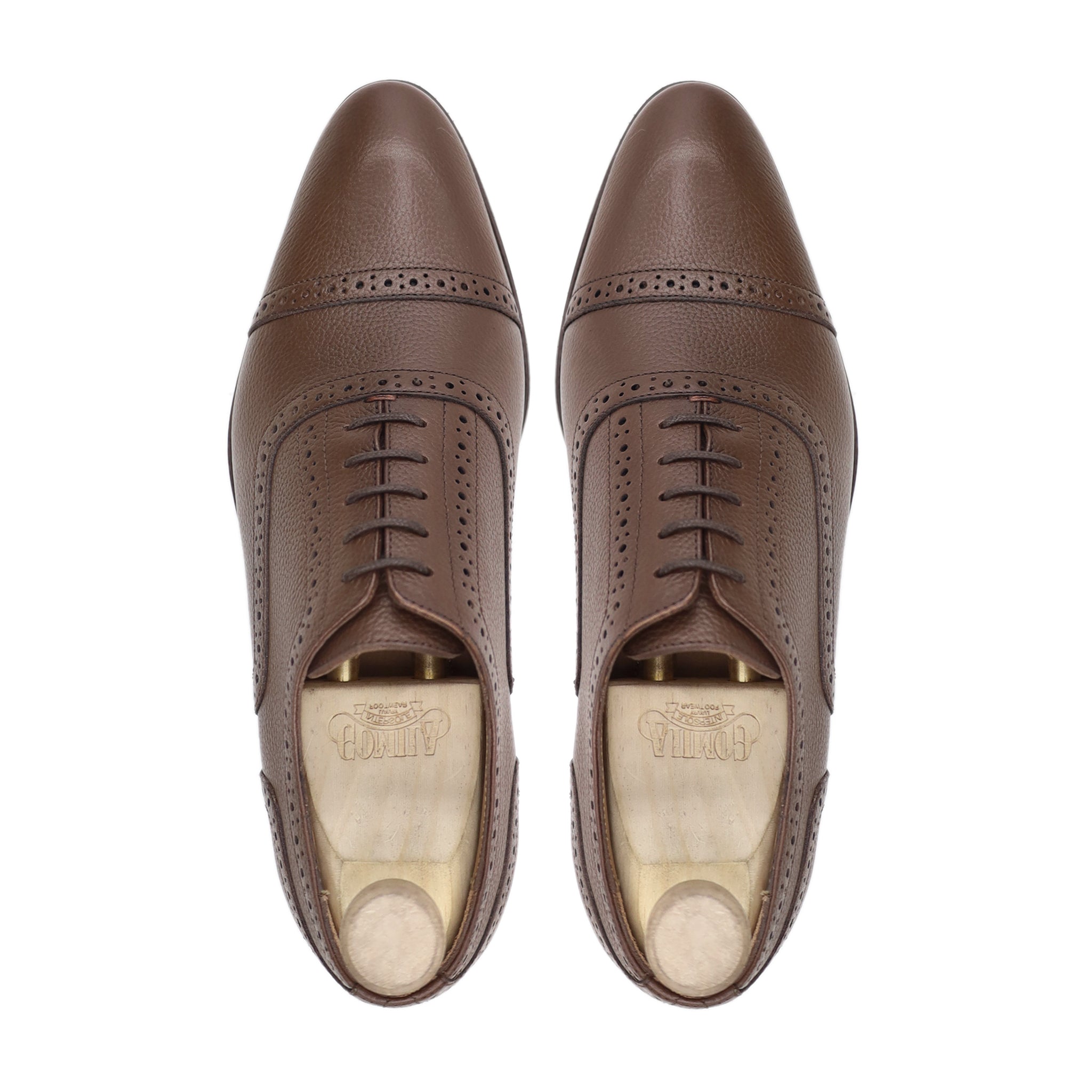 Ieper - Men's Brown Pebble Grain Leather Oxford Shoe