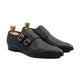 Chernihiv - Men's Black Pebble Grain Leather Double Monkstrap