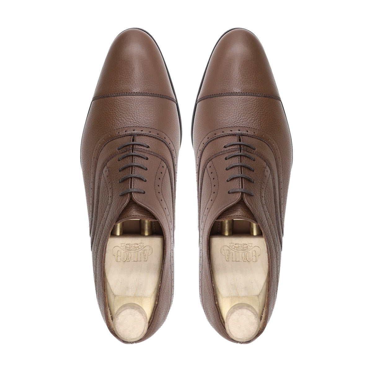 Bregenz - Men's Brown Pebble Grain Leather Oxford Shoe