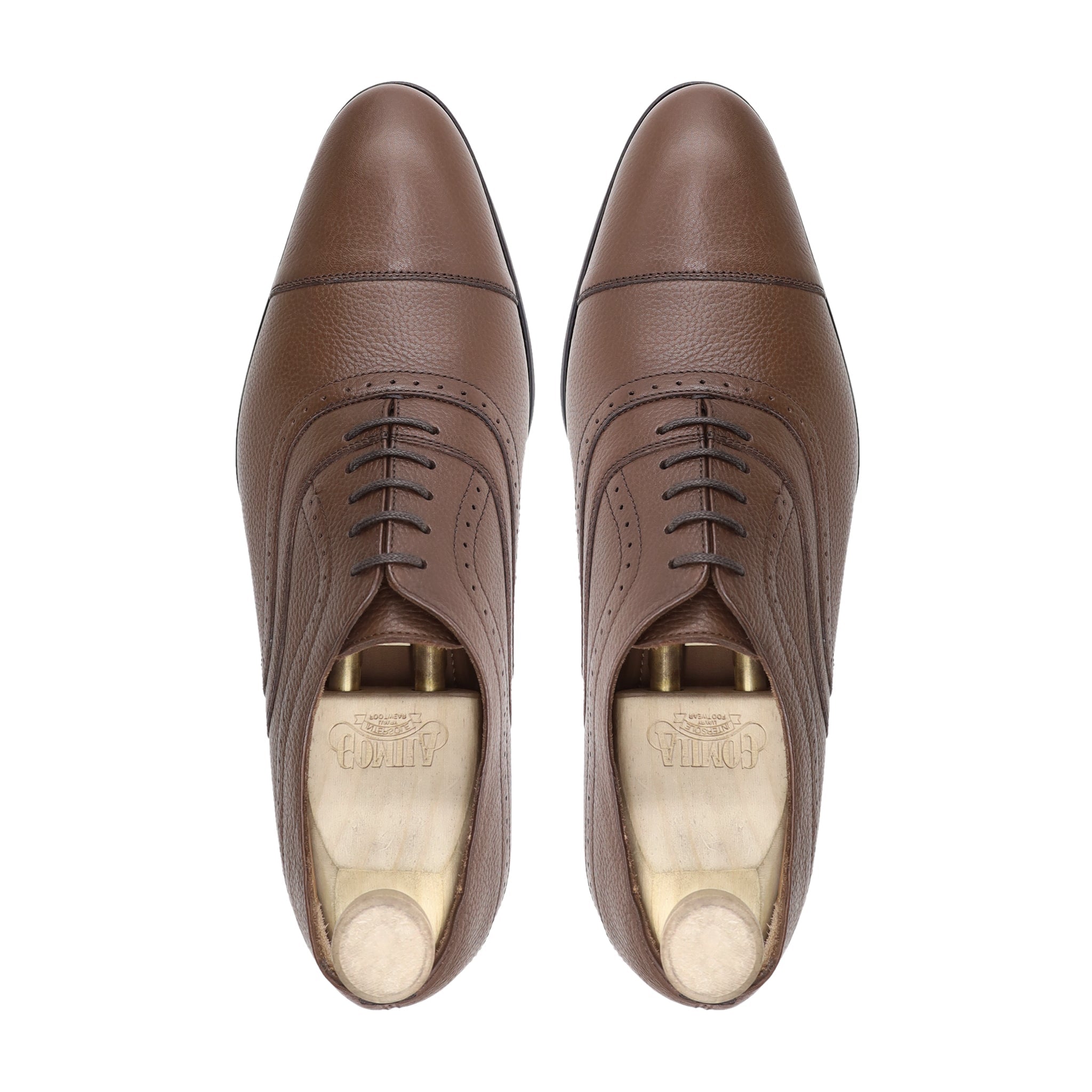 Bregenz - Men's Brown Pebble Grain Leather Oxford Shoe