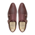 Akranes - Men's Oxblood Pebble Grain Leather Double Monkstrap